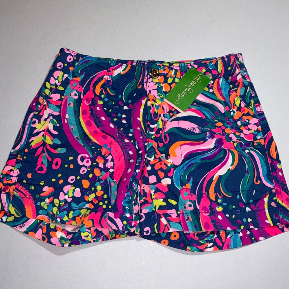 Lilly Pulitzer NWT 🦄 Wills Stretch Shorts Beach Loot Size 00 Holy Grail!